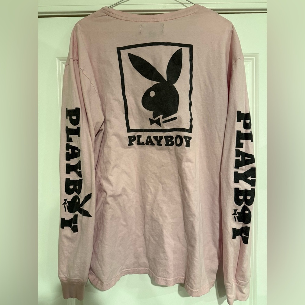 PLAYBOY Men Light Pink Long Sleeve Tee